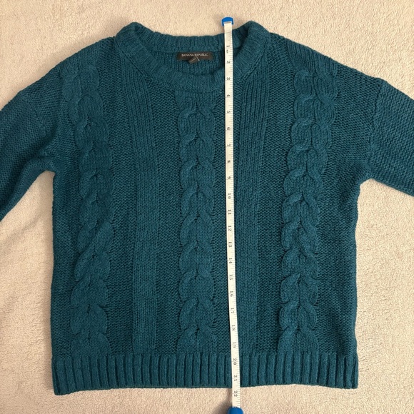 Banana Republic Green Cable Knit Crew Neck Sweater - Picture 5 of 6